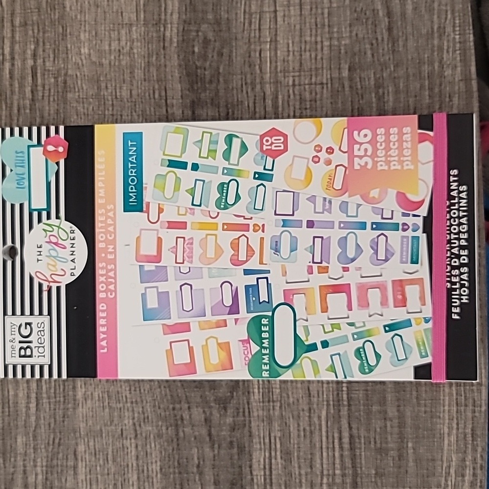 NWT Layered Boxes Happy Planner Stickers
